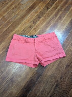 Volcom Coral Orange Chino Skater Shorts Size 1